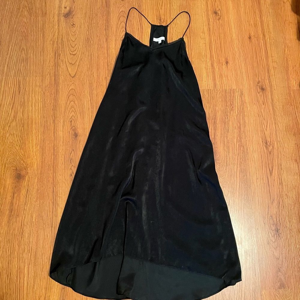 Black racerback hi-lo dress